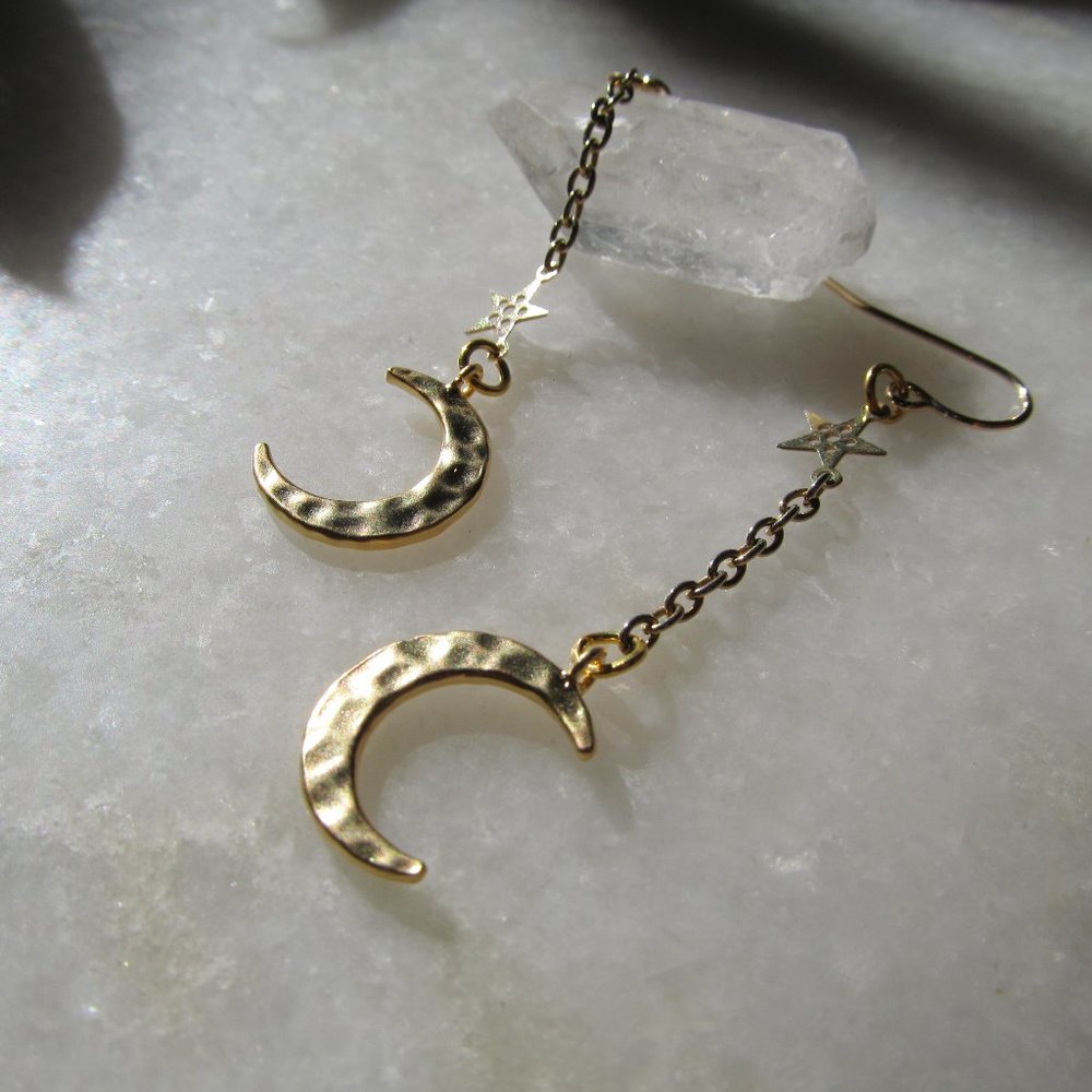 Celestial Earrings Asymmetrical 14k Gold Fill